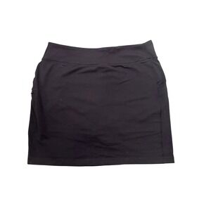 Duluth Trading Co Womens Black Performance Skort Size L Zipper Pocket Activewear